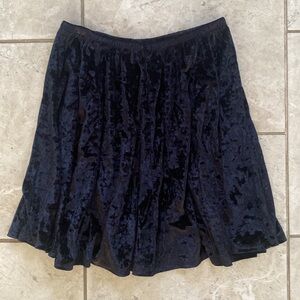 Brandy Melville Black Velvet Pleated Skirt